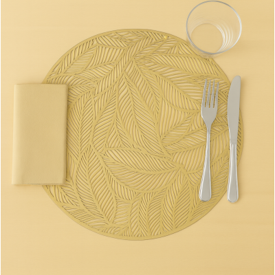 Individual pvc dorado hojas 3065