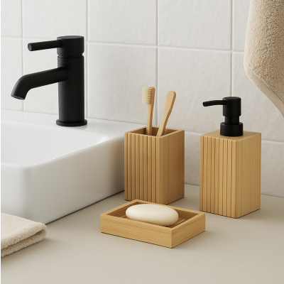 Set de baño x3 wood 1040