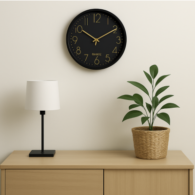 Reloj de pared classic 24.5' negro 2510