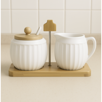 Set de azucarera y lechera blanco 6122