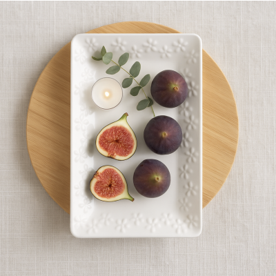 Bandeja ceramica labrada Rococo L 1471 