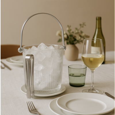 Hielera vidrio con pinza 980 ml  1407