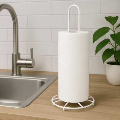Porta rollo metal blanco 31 cm 7579