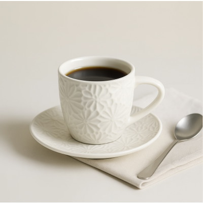 Taza con plato Margarita 100 ml 6A26