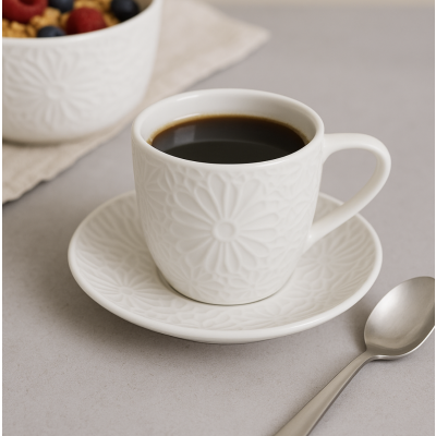 Taza con plato Margarita 200 ml 6A27
