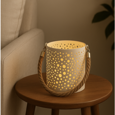 Fanal burble con vela led blanco