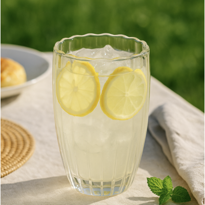 Jarro doble vidrio rayas 450 ml 2946 golx