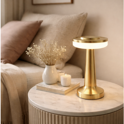 Velador led retro 12*12*20 oro 1018