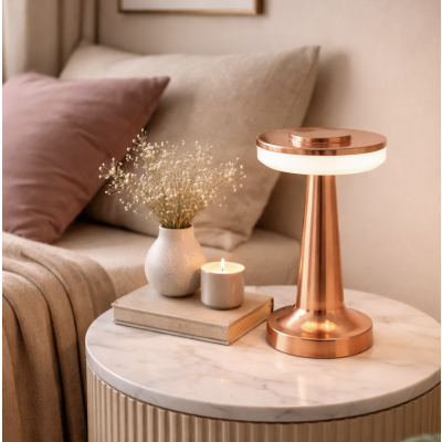 Velador led retro 12*12*20 cobre 1019