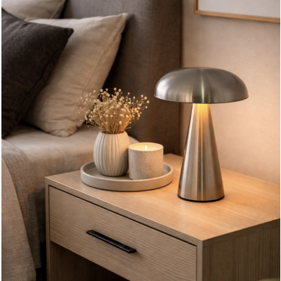 Velador metalizado hongo 16*16*20 1040