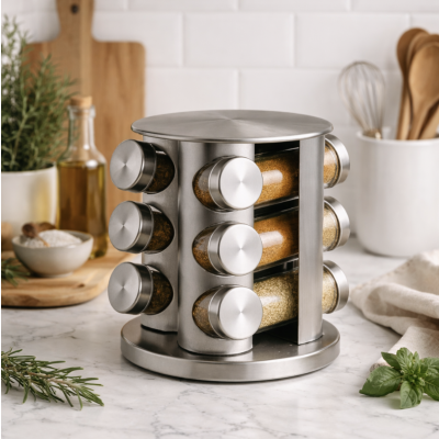 Especiero acero red giratorio 12 piezas 1293