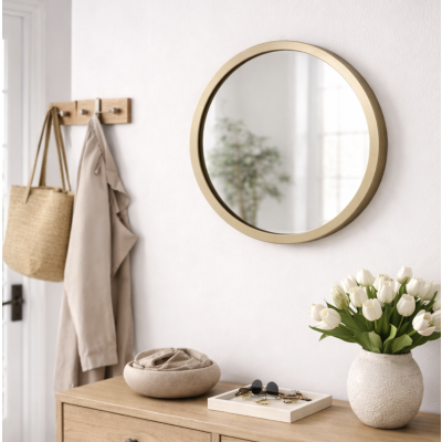 Espejo redondo 39' champagne 