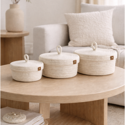 Cesta con tapa mediana 21*7 nordica