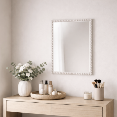 Espejo puntitos blanco 30*40