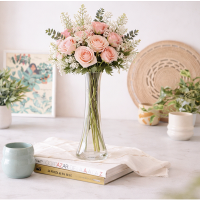 Florero de vidrio largo 30*8.5*4 8677