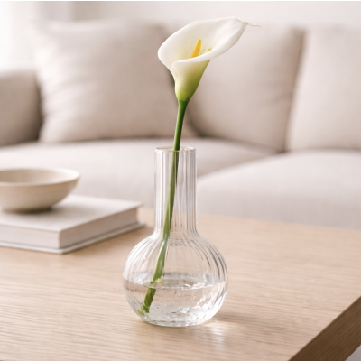 Florero vidrio rayas 17*7.5 9239