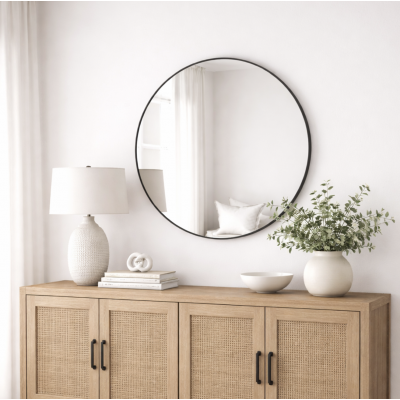 Espejo circular 80' 6380 negro