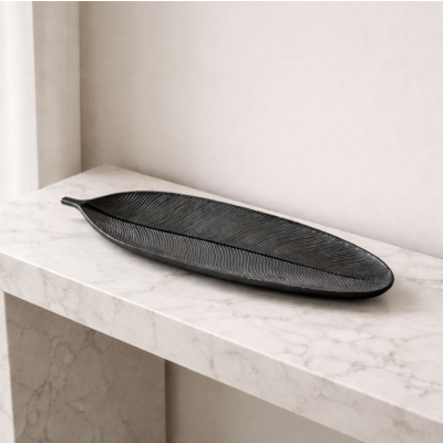 Centro de mesa hoja 59.5*22 negro 4190