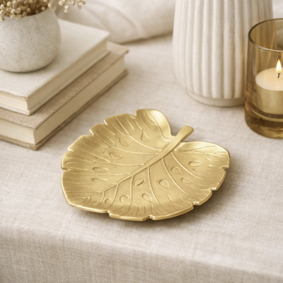 Centro de mesa hoja 27*27 dorado 4217