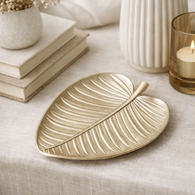 Centro de mesa hoja 31*28 champagne 4232