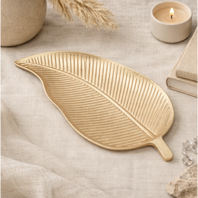 Centro de mesa hoja 35*17 champagne 4241