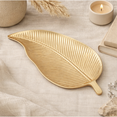 Centro de mesa hoja 35*17 dorado 4238