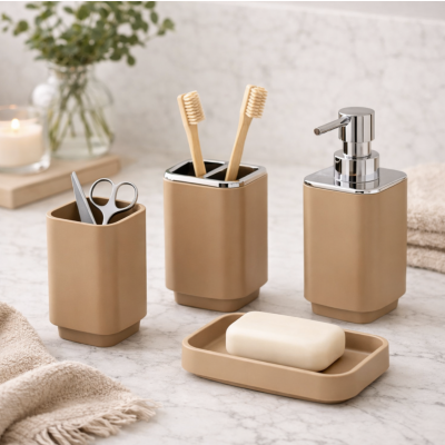 Set de baño zara 4 piezas crema 3001