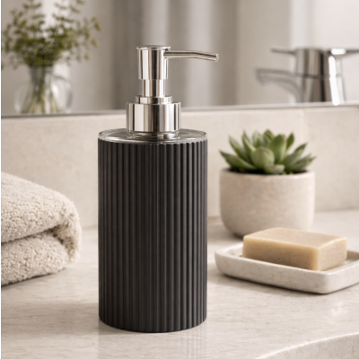 Dispenser jabon rayitas negro 4062