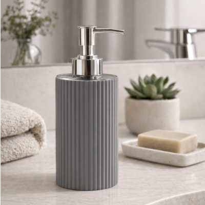 Dispenser jabon rayitas gris 4062