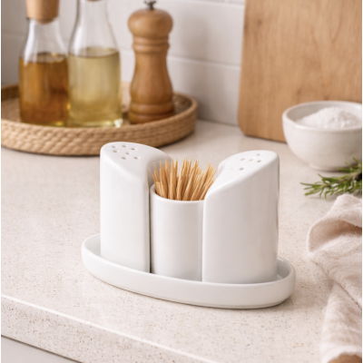 Set condimentero ceramico x3