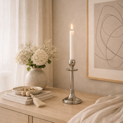 Candelabro nickel porta vela 30' 4063