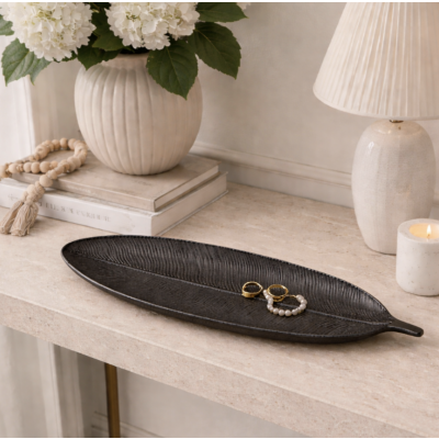 Centro de mesa hoja 40*14.5 negra 4199 