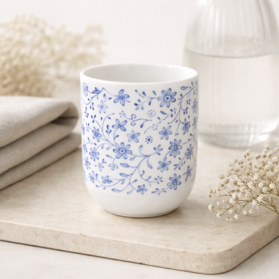 Cuenco flores azules 