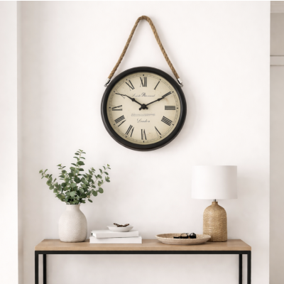 Reloj de pared con soga 30'  negro 17064
