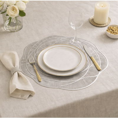 Individual rosa pvc plateado 3706