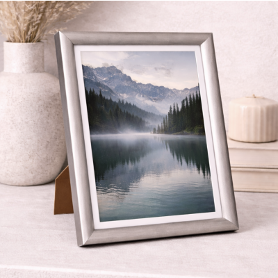 Marco para foto madera paspartu 20*25 plata 2021.8