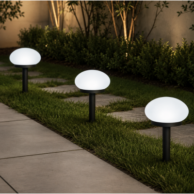 Estaca luz solar LED set x3 34 cm  4066