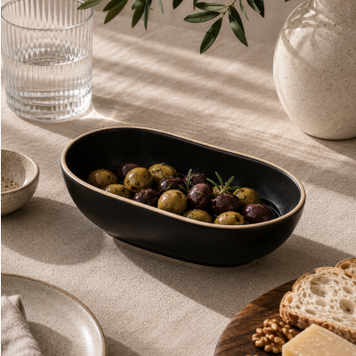 Bowl negro c/borde natural 18.5*13.5  1361/5683 PROMO 