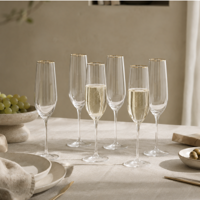 Copas de champagne dore set x6 