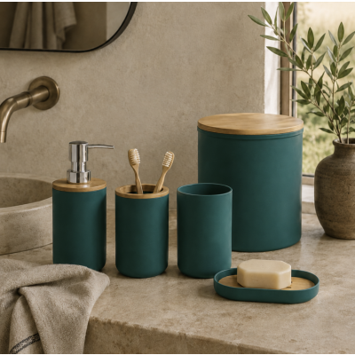 Set de baño combinado 5 piezas 3002 petroleo 