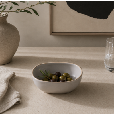 Bowl gris borde natural 12.5*9.5 1354 PROMO  