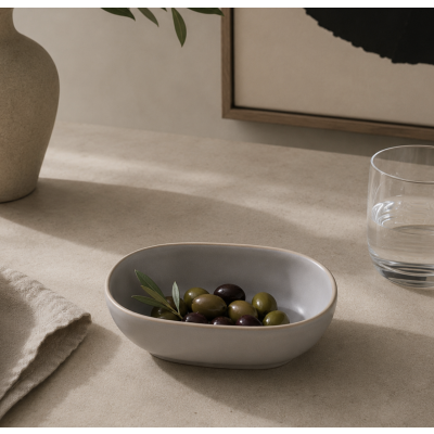 Bowl gris borde natural 18.5*13.5 1353 PROMO 