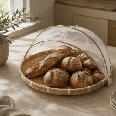 Cesta cubre alimentos tul & bamboo red 30 12172