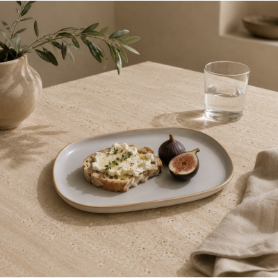 Bandeja gris borde natural 23.5*16.5 1352 PROMO 