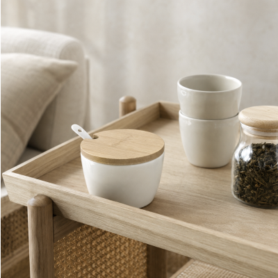 Azucarera / Quesera con cuchara 4584 Ceramica