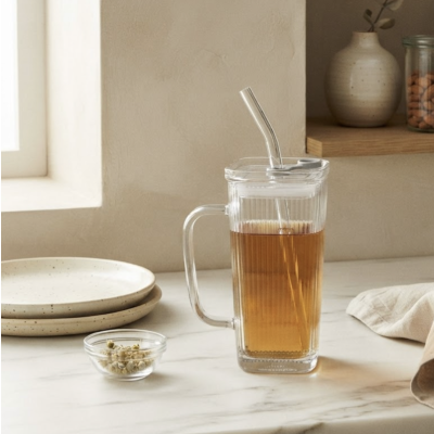 Jarro de vidrio con sorbete 350 ml 5580