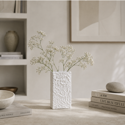 Florero rect ceramica relieve 19.5*11.5 1490/3436