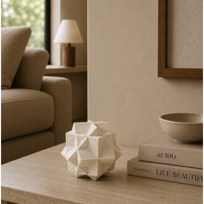 Figura deco geometrica marfil 11*11 2145