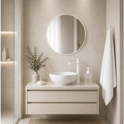 Espejo circular 60 cm blanco 6360 