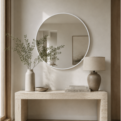 Espejo circular blanco 80 cm 6380